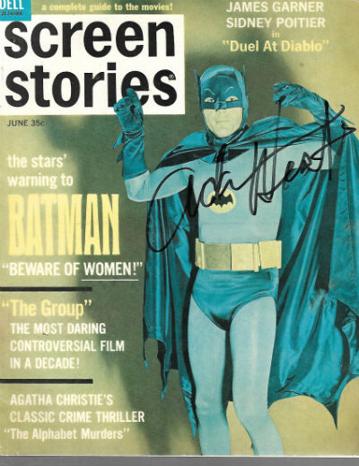 BATMAN ADAM WEST AUTOGRAPHED JUNE 1966 SCREEN STORIES