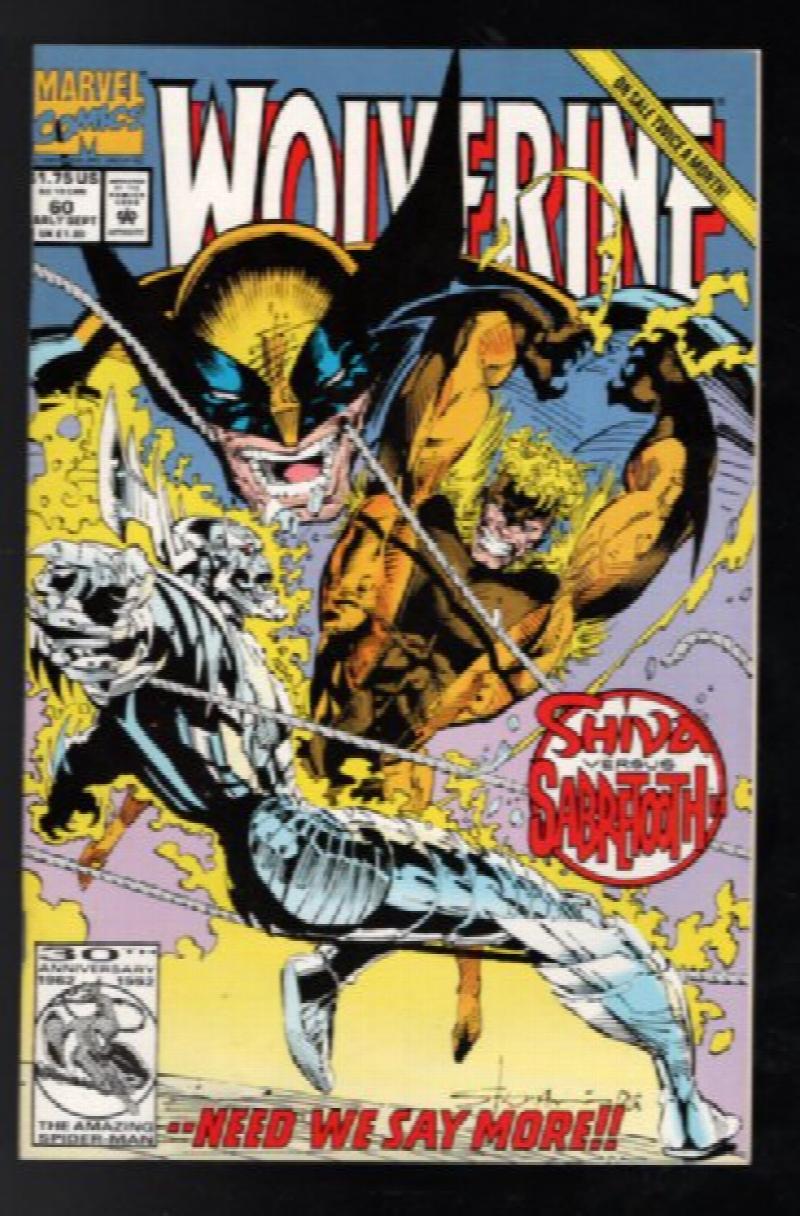 Wolverine #62 vs Sabretooth - Larry Hama Story & Mark Texeira Cover Art